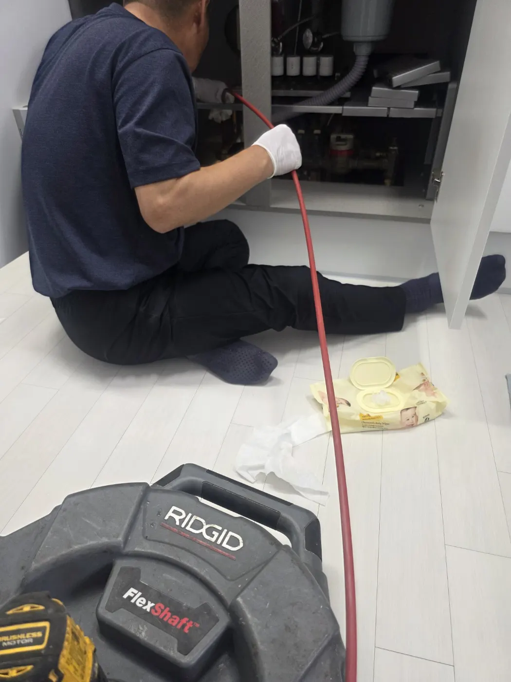 대전 서구 하수구고압세척 고압세척 전후 배관 흐름과 작업 구간을 확인하는 사진